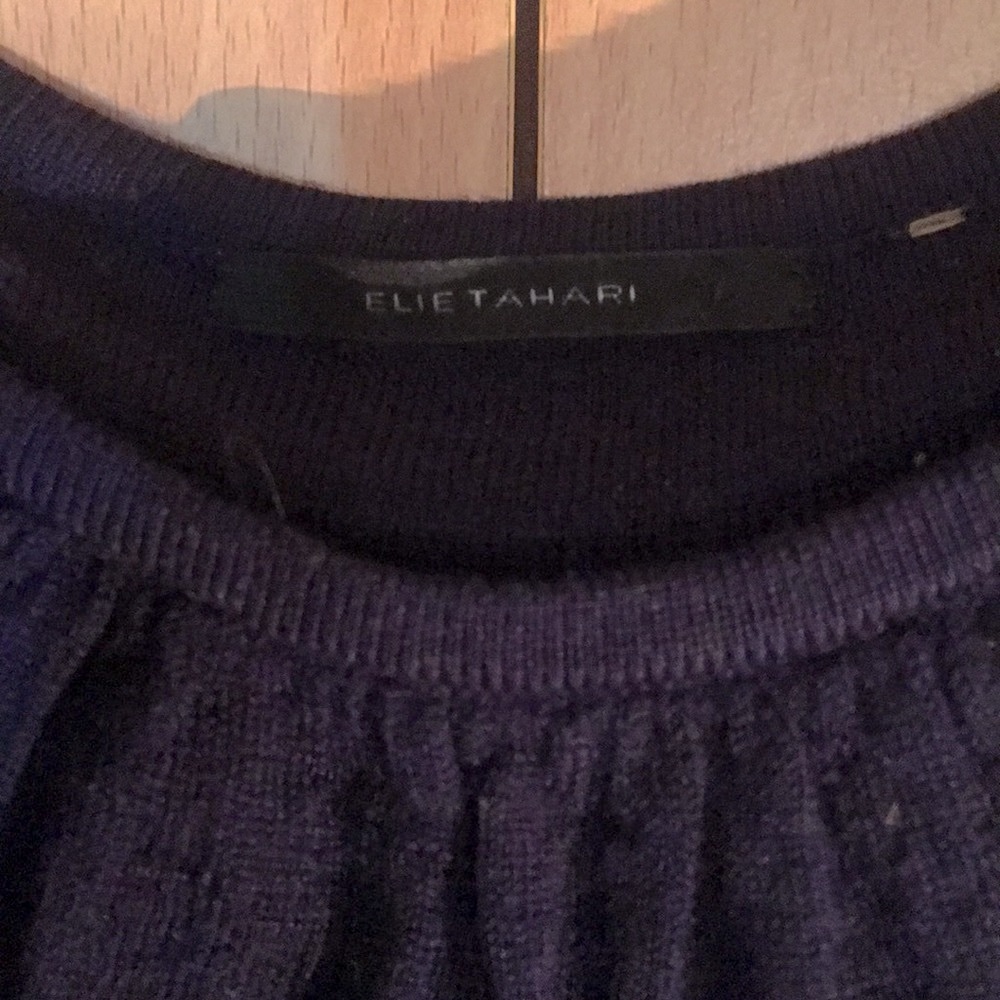Purple Wool Ruffle Top Sweater - Picture 5 of 5